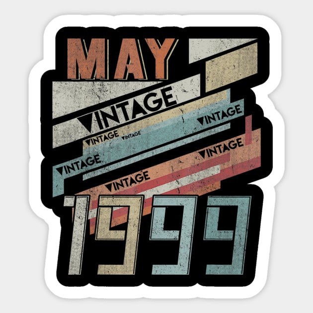 Born In MAY 1999 210th Years Old Retro Vintage Birthday Sticker by teudasfemales